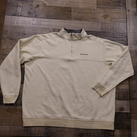 Columbia Hart Mountain II Half-Zip Pullover Men’s 4XLT Beige Fleece-Lined Casual - Picture 1 of 12